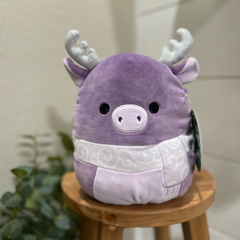 NWT squishmallows “Markina” the moose purple Christmas/holiday edition 7” squish